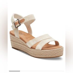 Womens Audrey Natural Metallic Wedge Sandal